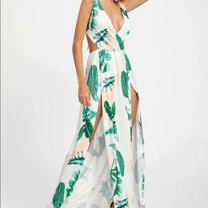 Boho tropical print maxi dress